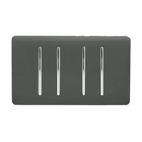 ART-SS9999CH  4 Gang 4x3 Way Intermediate Charcoal